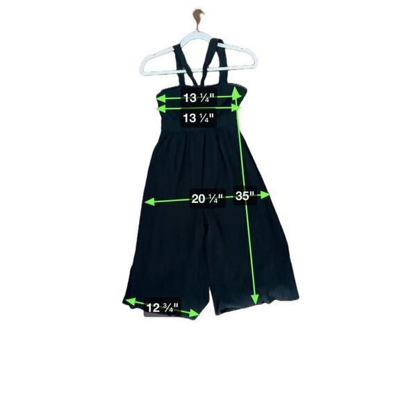 Anthropologie Maeve Sleeveless Halter Top Jumpsuit Women's 2 Black Wide Leg Boho - Picture 6 of 6